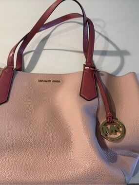 Michael Kors Blush Tote with Rose-Trim and Gold Logo Charm